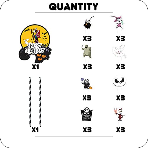 Party Decor For Nightmare Cake Topper Cupcake Toppers Set Girl Theme Birthday Supplies Favors Topper Decorations #TOP3