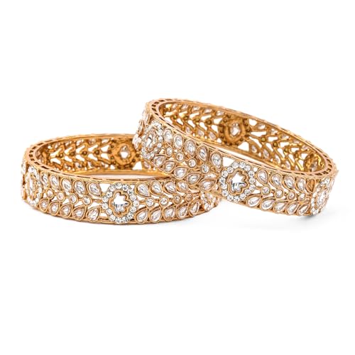 Image of Rubans Bangles Set of 2 Cubic Zirconia Ethnic Stylish Jewellery Gift for Women & Girls