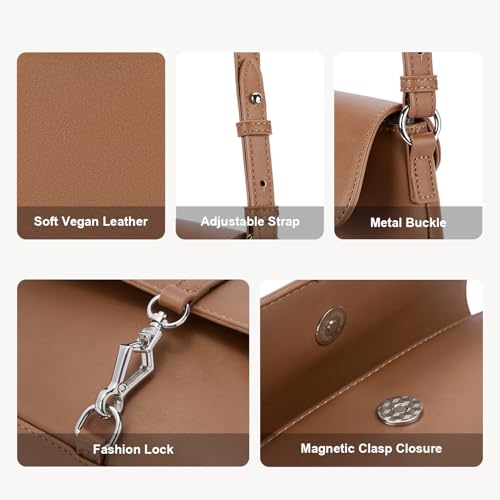 BOSTANTEN Small Purses for Women Trendy Leather Shoulder Bag with Adjustable Strap3