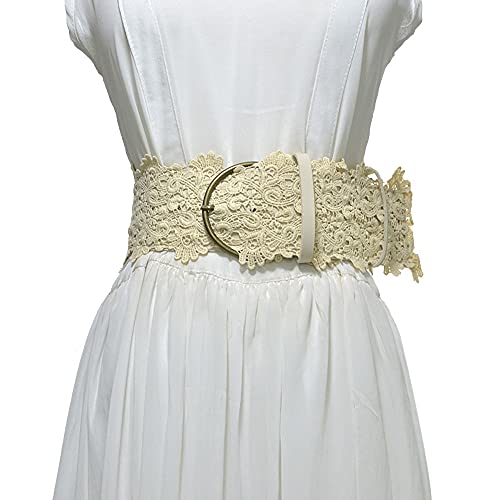 Lace Waist Belt Pin-Buckle Sweet Elegant Wrap Around Soft Leather Boho Corset for Womens Dresses Accessories4