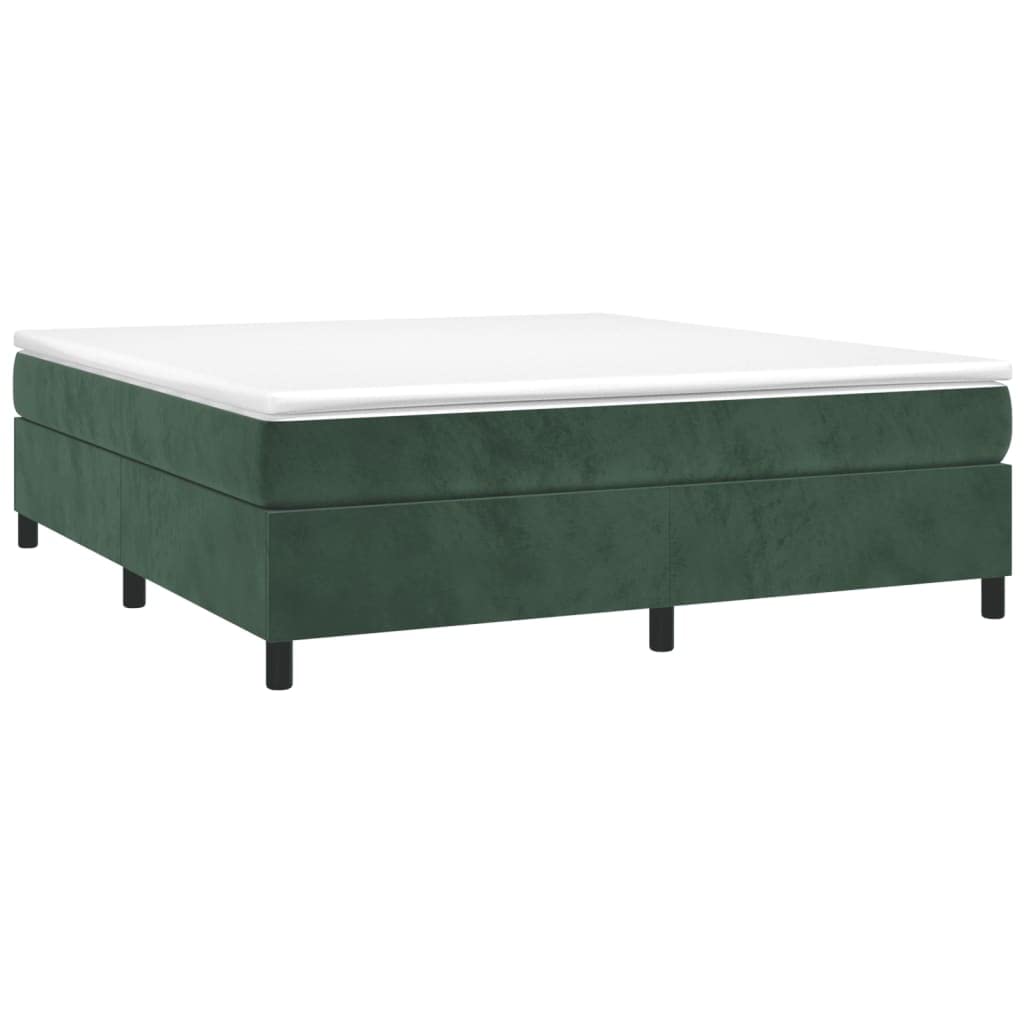 BaraSh Boxspringbett Polsterbett Bettkasten Betten Boxspringbetten Dunkelgrün 200x200 cm Samt
