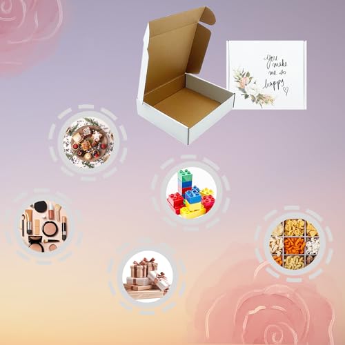 Cajas de regalo de comercio electrónico blancas de 8x7x2 pulgadas 6