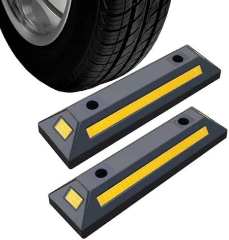 RELIANCER 2PCS Rubber Parking Guide Tire Blocks,Garage Wheel Stop...