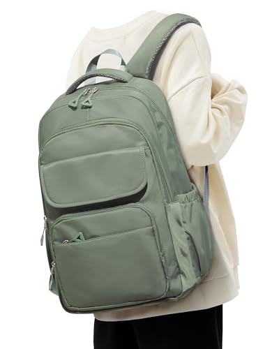 VENATIN School Backpack for Girls, Water Resistant Backpacks for Girls 15.6 Laptop Multifunction Casual Daypack, Basic College Backpack School Bookbag Mochilas Escolares para Niñas, Green