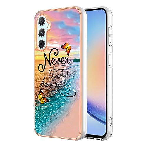 SEAHAI Hülle für Samsung Galaxy A54 5G, Bunte Muster Ultra Dünn Glänzend Weich Silikon TPU Stoßfest Handyhülle Cover Flexibel Handytasche Schutzhülle - Traum Schmetterling