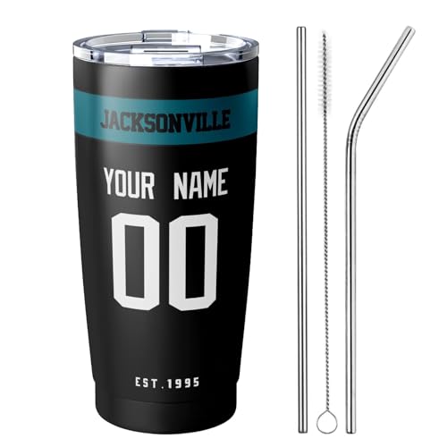 Image of ANTKING Jacksonville Tumbler 20 oz Travel Coffee Cup Custom Name Number for Men Women Boy Gifts