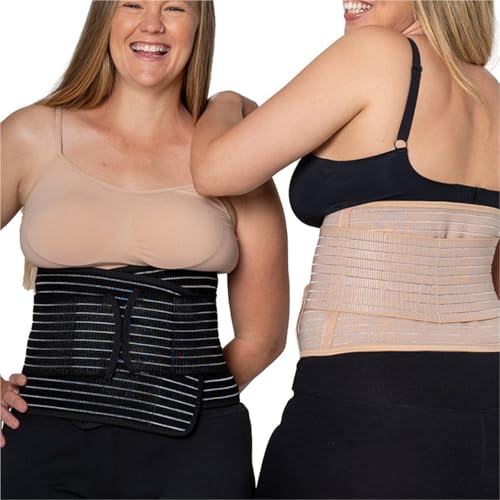 Image of UPGENT Postpartum Back Brace Lumbar Support Belts for Women Plus Size Widened Waist Trainer Shaper Belly Band Compression Abdominal Strap Corset(Beige,Large)