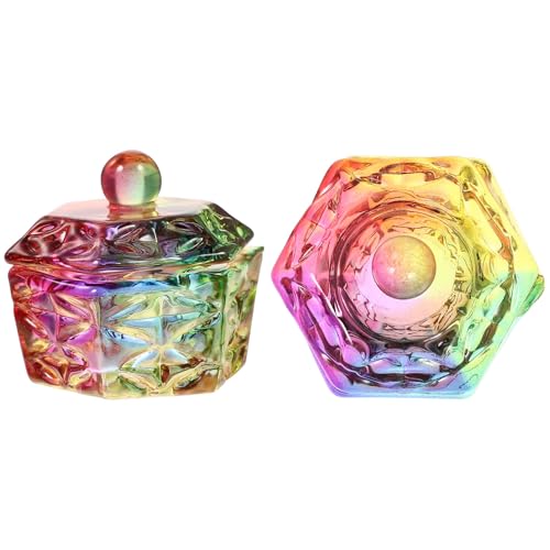 2pcs Crystal Manicure Cup con Tapa Multifunción miniatura 1