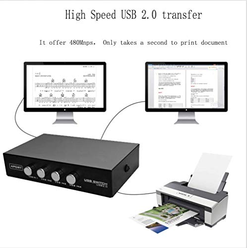 Image of Printer Sharing USB Switch 2 Ports USB 2.0 Selector for PC Sharing Switch Box for PC Computer Scanner Printers Projector Camera and Keyboard