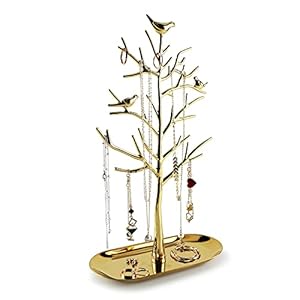 Branch Jewelry Rack with metal tray,Luxury color,Tree Tower Rack Hanging Organizer for Ring Earrings Necklace Bracelet,Suitable for living rooms, bathrooms,offices,etc.