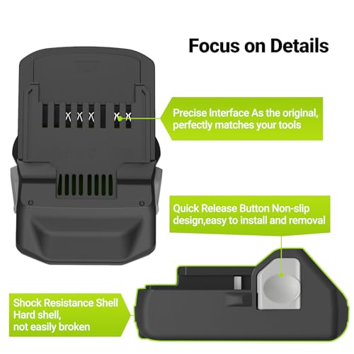 Image of 2Pack 4000mAh 18V Battery and Charger Compatible with Hitachi BSL1815X BSL1815S BSL1830 BSL1830C 330139 330557 339782,Replace for Hitachi 18V Battery