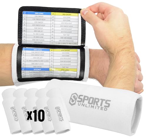 Image of Sports Unlimited Adult Triple Wrist Coach, Football Wristbands for Plays, Baseball Wristbands, QB Arm Bands