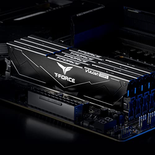 Image of TEAMGROUP T-Force Vulcan DDR5 16GB (2x8GB) 5200MHz (PC5-41600) CL40 Intel XMP 3.0 & AMD Expo Compatible Desktop Memory Module Ram Black FLBD516G5200HC40CDC01