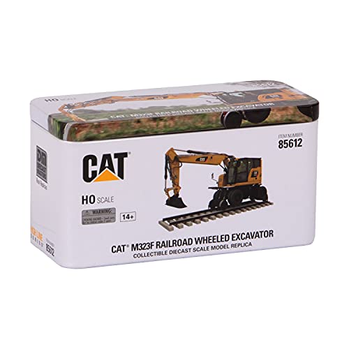Diecast Masters 85612 - Caterpillar Mobilbagger M323F + Zubehör, detailgetreues H0 CAT Baufahrzeug in Metallbox, Maßstab… – Bild 7