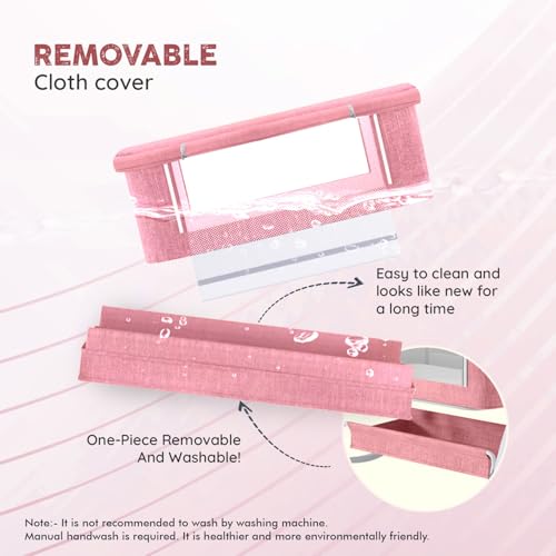 Image of Premium 6-in-1 Baby Bedside Cot, Crib, Cradle Portable All-Mesh Bassinet with Multi-Purpose Tray,Wheels, Storage Basket, and 6 Height Adjustments, for Newborns- Pink