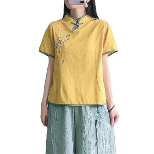Chemisier hanfu brodé en coton et lin pour vos sorties culturelles et moments de détente