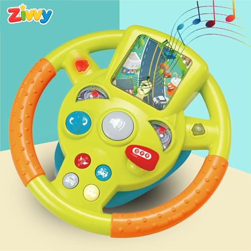 Image of Steering Wheel Toy for Kids | Realistic Car Driving Simulator with Lights, Sounds & Music | Automatic Steering Wheel Toy for Boys & Girls | Fun & Educational Pretend Play Toy for Toddlers (ZVYSW01)