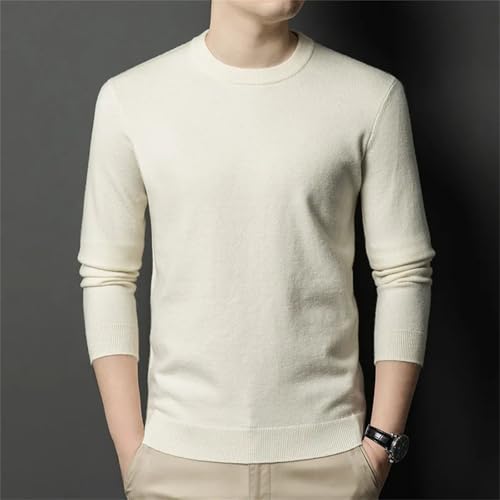 Style Pure Color Cotton Mens Sweater O Neck Fashion Knitted Basic Top Warming Bottom2