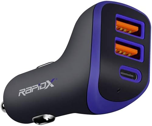 Miniatura 3 de X3PD 3 puertos USB 35W cargador compacto de coche incluyendo un rápido 18W USB C PD para carga rápida iPhone 15 14 13 12 11 Plus Pro Max iPad