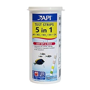 API 5-IN-1 TEST STRIPS Freshwater and Saltwater Aquarium Test Strips 100-Count Box