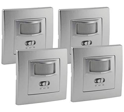 Bewegungsmelder 160° Unterputz 4 Stück Wand-Montage 9m Reichweite 230V...