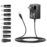 Basicvolt 5V 2A 1A Power Supply Universal AC Adapter, DC 5Volt 1.5A 1.2A 0.5A Replacement Power Cord for Record Players Tablet Speaker Router and More 5Vdc Electronics - with USB C, Micro USB Tips