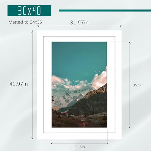 Image of Picrit 30x40 White Picture Frame, Poster Frame for Wall, 3 Pack