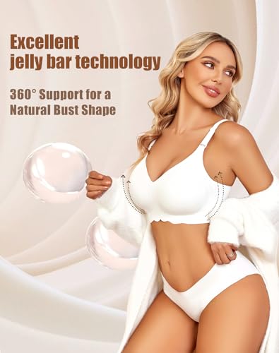 Avidlove Wireless Bras for Women Seamless Bralette Full Coverage Bra V Neck Tshirt Brassiere3