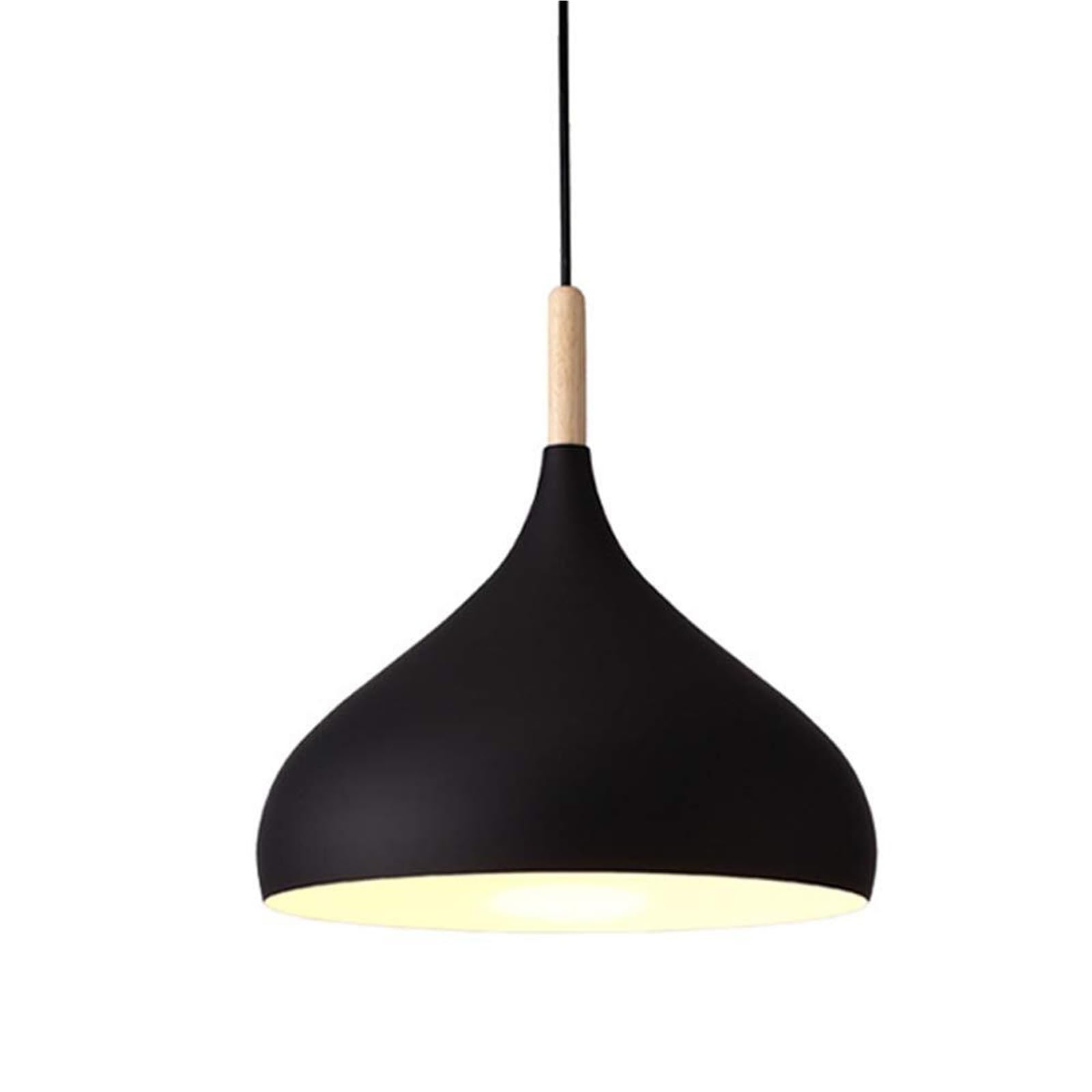 KHUKHU Metal Pendant Light Black Retro Hanging Light Vintage Industrial Ceiling Lamp for Kitchen Living Room Dining Room, E27 / E26 Lamp Base(Black)