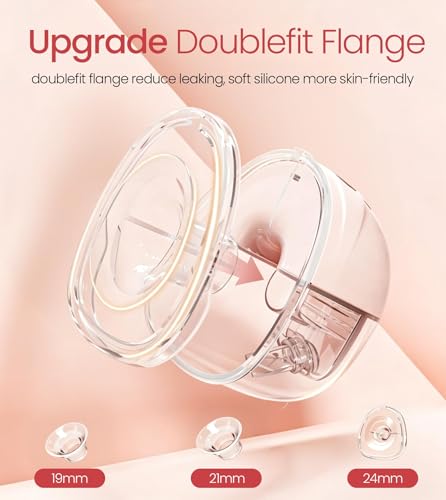 Image of NCVI Double Wearable Breast Pump, Hands Free Electric Breastfeeding Pump with Strong Suction, 4 Modes & 9 Levels, 150min Battery Life, Anti-Leakage 19 /21 /24mm Flanges for Moms