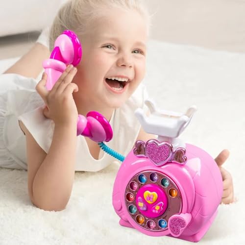 Image of Educational Phone Toy for 2-12 Years Kids Rechargeable 24 Modes Talking Baby Smart Phone Mobile Toy for Boys Girls Christmas Gift Birthday Surprise (Pink Telephone)
