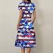 Womens American Flag Dress Casual Graphic Maternity Short Sleeve O Neck Dressy Festival Fashion Fourth of July Outfits Vestidos De Verano para Mujer 2025 Sky Blue