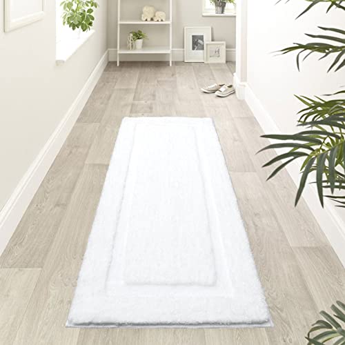 Shacos Bathroom Rugs Set Of 3 Ultra Soft Bath Mat With U Shaped Toilet Rug Absorbent Non Slip Microfiber Bath Rugs For Bathroom Kitchen Bedroom, White #TOP5