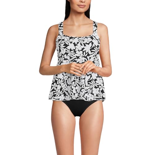 Lands' End Women's Adjustable Scoop Neck Flutter Tankini Top