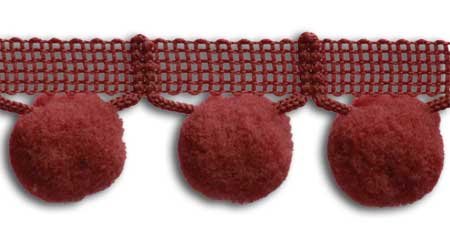 Brick 1-1/4 INCH Jumbo Ball Fringe 10 Yards