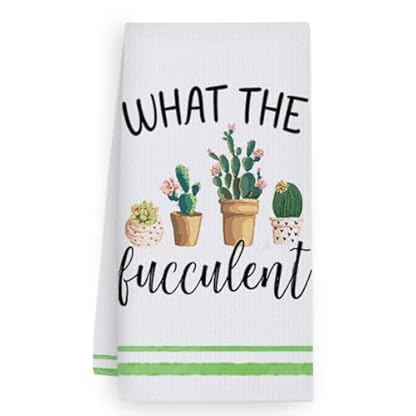 Geschirrtücher Grüne Kaktusblume Handtücher Waffeltücher Küchentücher Geschirrhandtücher Saugfähige Trockentücher Küche Multi-Purpose Abtrockentücher Küche Handtuchset 4 Stück (40x60cm) – Bild 3