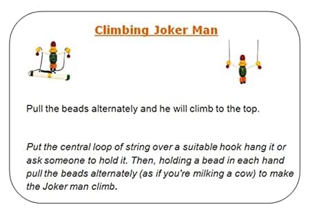 Image of Premium Wooden Hanging Monkey /Joker Toy for Kids (Age 3+) Eco-Friendly, Non-Toxic Multicolor Puppet Promotes Hand-Eye Coordination & Fine Motor Skills Skill-Building Wooden Toy.