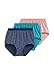 Jockey Women's Underwear Comfies Cotton Brief - 3 Pack, Ink Well Stripe/Softest Teal/Earth Rose, 7