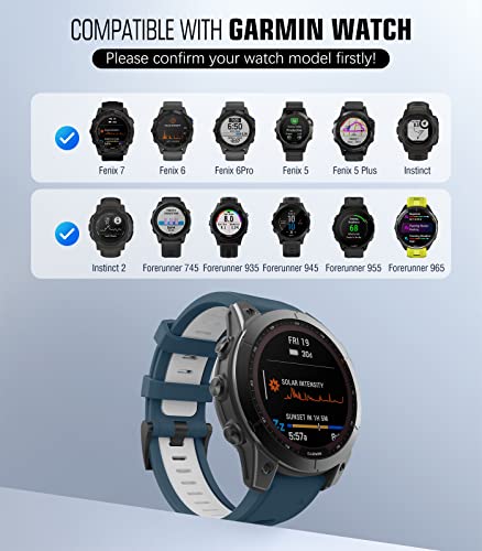 MoKo Watch Strap Compatible with Garmin Fenix 7/7 Pro/6/6 Pro/5/5 Plus/Forerunner 965/955/945/Instinct Solar/Instinct 2 - Image 2