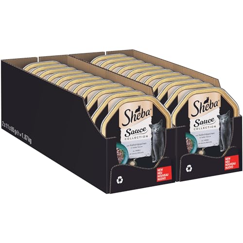 SHEBA Schale Nassfutter für Katzen Sauce Collection mit Kalbshäppchen in Heller Sauce 2 x 11 x 85g – Ansicht 4