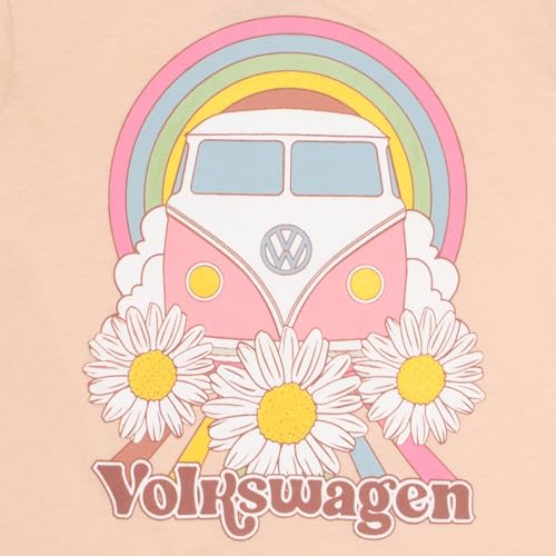 Isaac Morris Limited Volkswagen Van Girls Short Sleeve Ringer T-Shirt, Volkswagen Retro Cars Short Sleeve Tee for Girls2