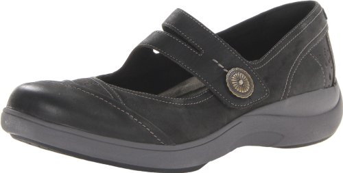 Aravon Women's Revshow Mary Jane Flat,Black,11 B US