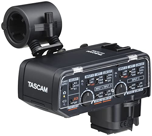 Adaptador de micrófono XLR Tascam CA-XLR2D-C para cámaras Mirrorless Canon