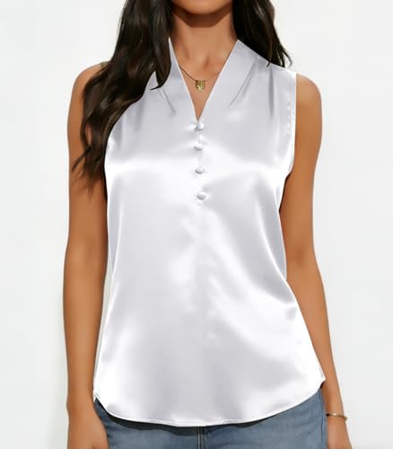 Womens Silk Satin Dressy Tank Tops  - image 2