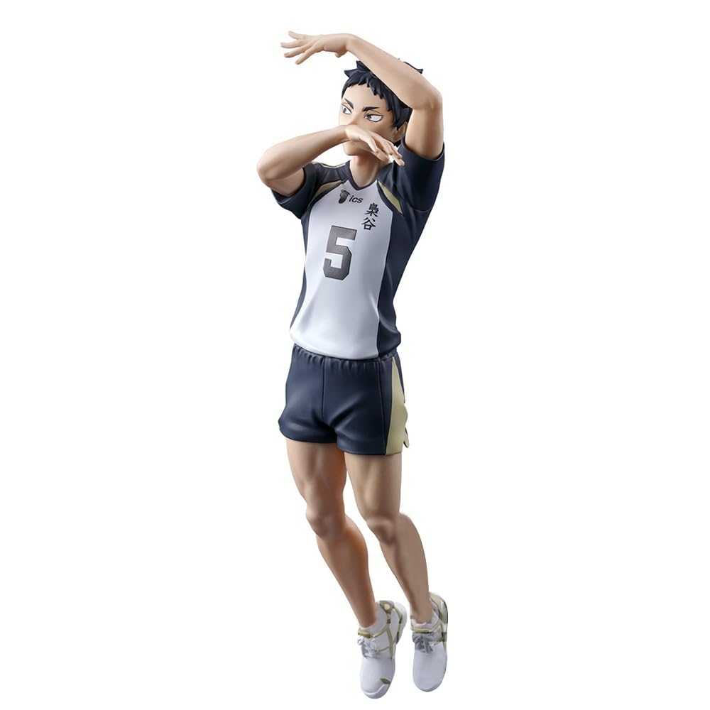 Jiumaocleu Haikyuu Akaashi Keiji Figure Statue Model, 18 cm Volleyball Anime Action Figure Sculpture, Attacking Pose Desktop Figure Handmade Collectible Decoration