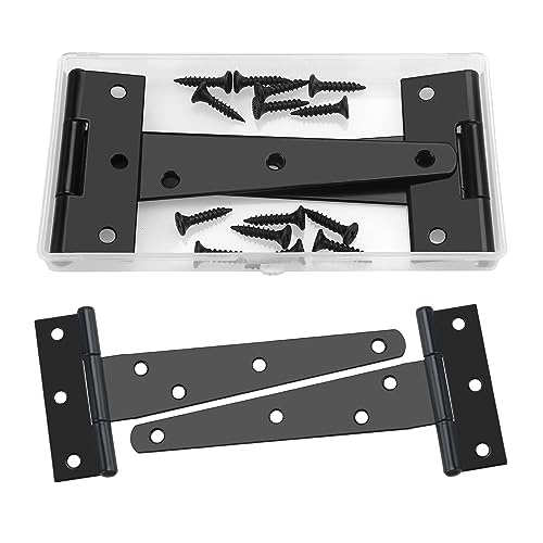 YIXISI Charnières en T robustes, noir, métal peint, faciles à