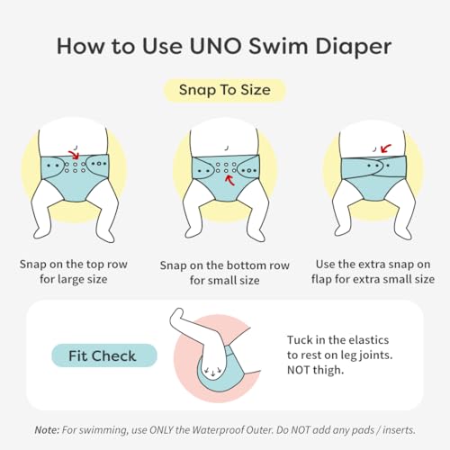 Image of SuperBottoms Swimming Diapers for Babies & Toddlers - Reusable & Adjustable Swim Diapers - Washable Cloth Diapers - Skin Friendly Fabric - Easy to Clean - Fits 3M - 3Y