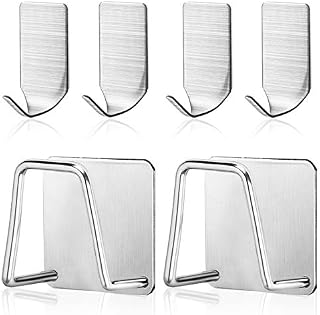 FineGood 2 Pack Adhesive Sponge Holders with Wall Hooks, Stainless Steel Sticky Sponge Storage Holder with Heavy Duty Hooks for Kitchen Sink Caddy