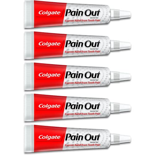Image of Colgate Pain Out Dental Gel Express Relief From Tooth Pain (50g, Pack of 5, 10g each)