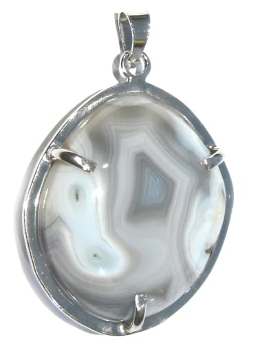 Pendentif agate argent 925 authentique : un talisman de sérénité et d'harmonie naturelle - 2